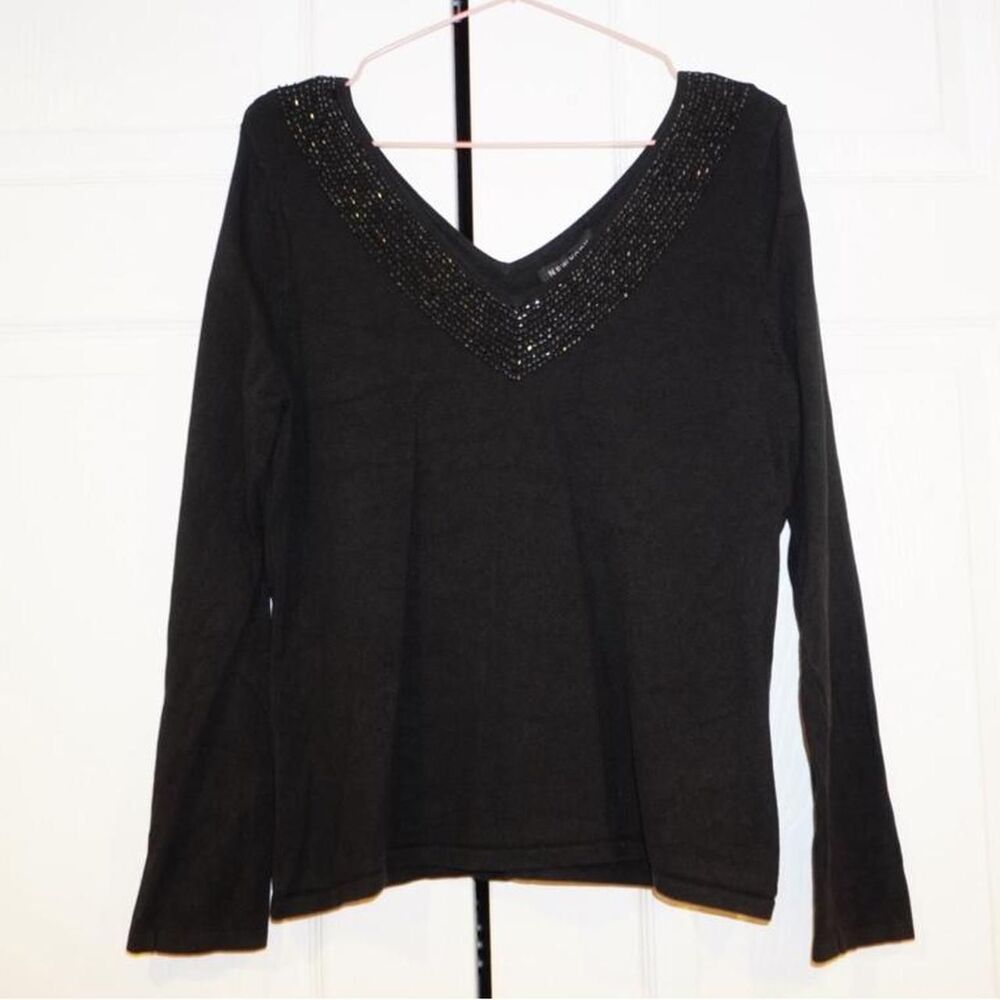 New-york-company Women's Black and Grey Blouse